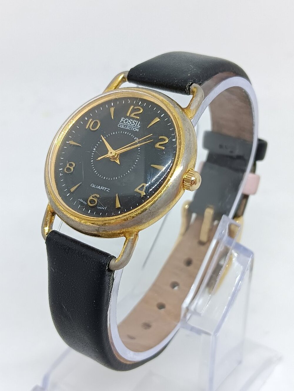 VINTAGE 1986 Fossil Women's 29mm Gold Tone Japanese Quartz Watch NEW BATTERY